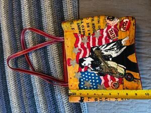 Ashley M Elvis Presley Beaded Tote American Flag